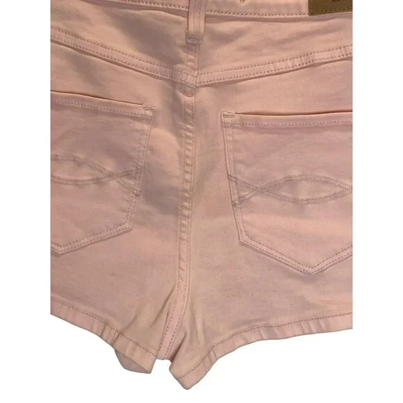 Abercrombie & Fitch womens shorts size 6 28 high waist Pink Blush Zipper Stretch - Picture 7 of 8